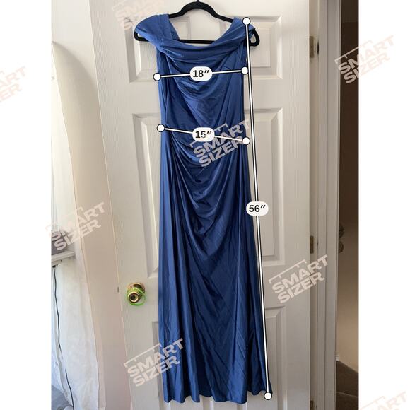 Blue Fitted Dress By OYS Size Large NWOT - Picture 3 of 6